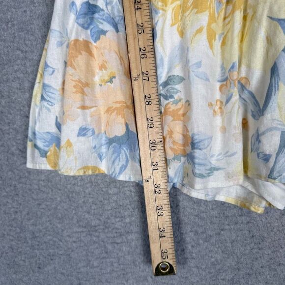 New Abercrombie & Fitch Women's Large Blue Yellow Romper Floral Fit to Flatter - Picture 4 of 11